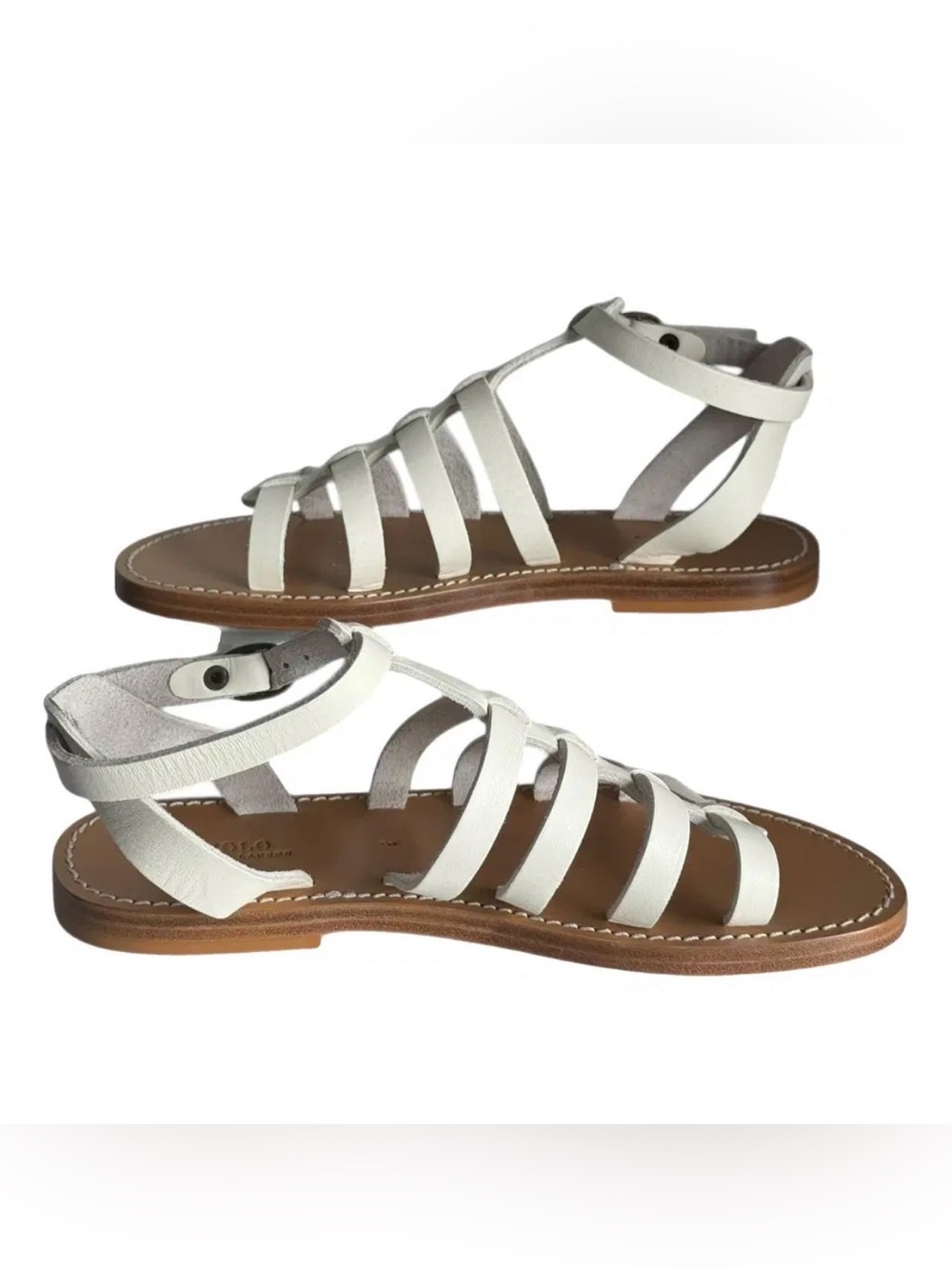 Ralph Lauren White Leather Women's Gladiator Sandal